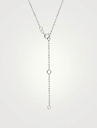 Petal 18K White Gold Akoya Pearl Necklace With Diamonds