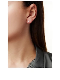 Trend 18K Gold Pearl Stud Earrings With Diamonds