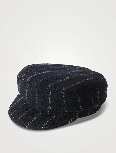Evie Wool Baker Boy Cap Pinstripe