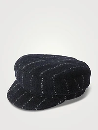Evie Wool Baker Boy Cap Pinstripe