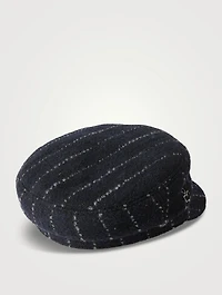 Evie Wool Baker Boy Cap Pinstripe