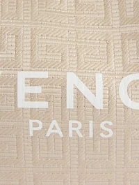 Small Moon Cut Out Embossed Coated Canvas Shoulder Bag