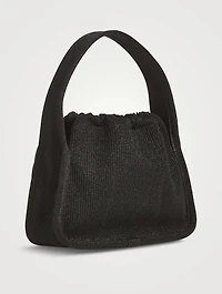 Small Ryan Metallic Rib-Knit Shoulder Bag