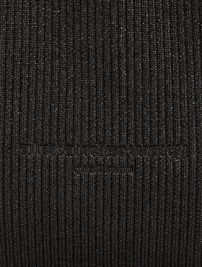 Small Ryan Metallic Rib-Knit Shoulder Bag