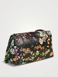Leather Shoulder Bag In Floral Print