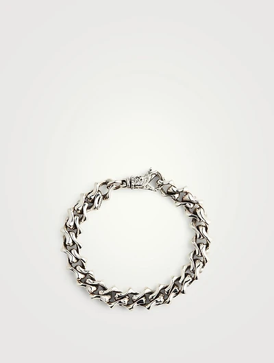 Sharp Link Sterling Silver Bracelet