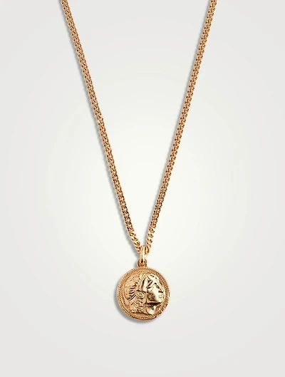Caesar Gold-Plated Coin Pendant Necklace