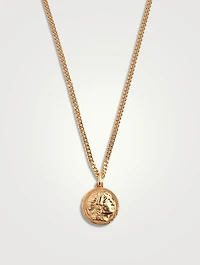Caesar Gold-Plated Coin Pendant Necklace