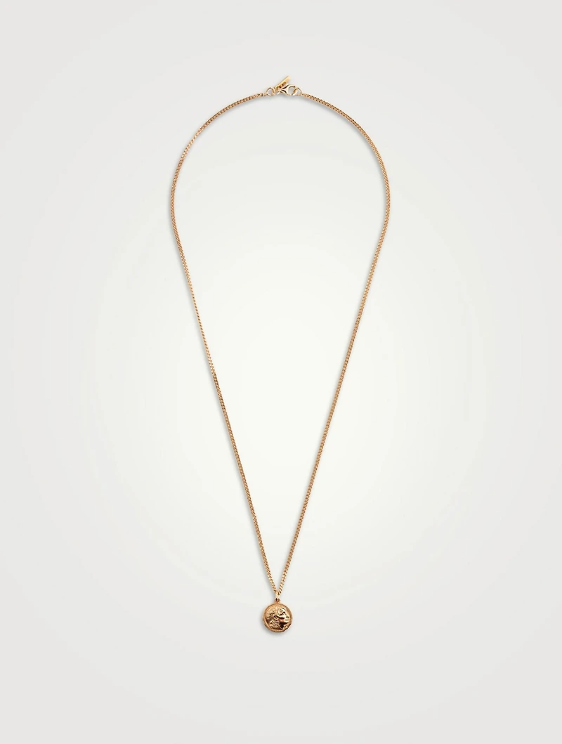 Caesar Gold-Plated Coin Pendant Necklace