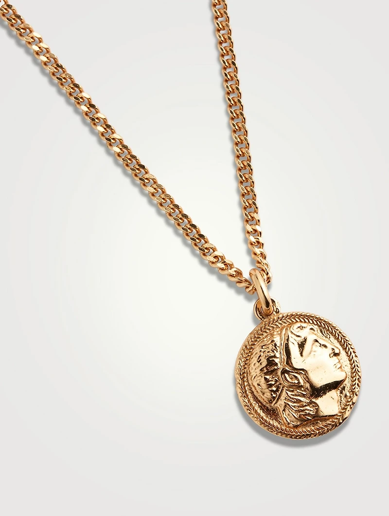 Caesar Gold-Plated Coin Pendant Necklace