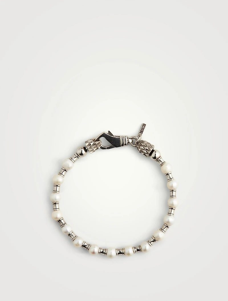 Sterling Silver And Pearl Bracelet