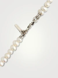Pearl and Sterling Silver Cross Necklace