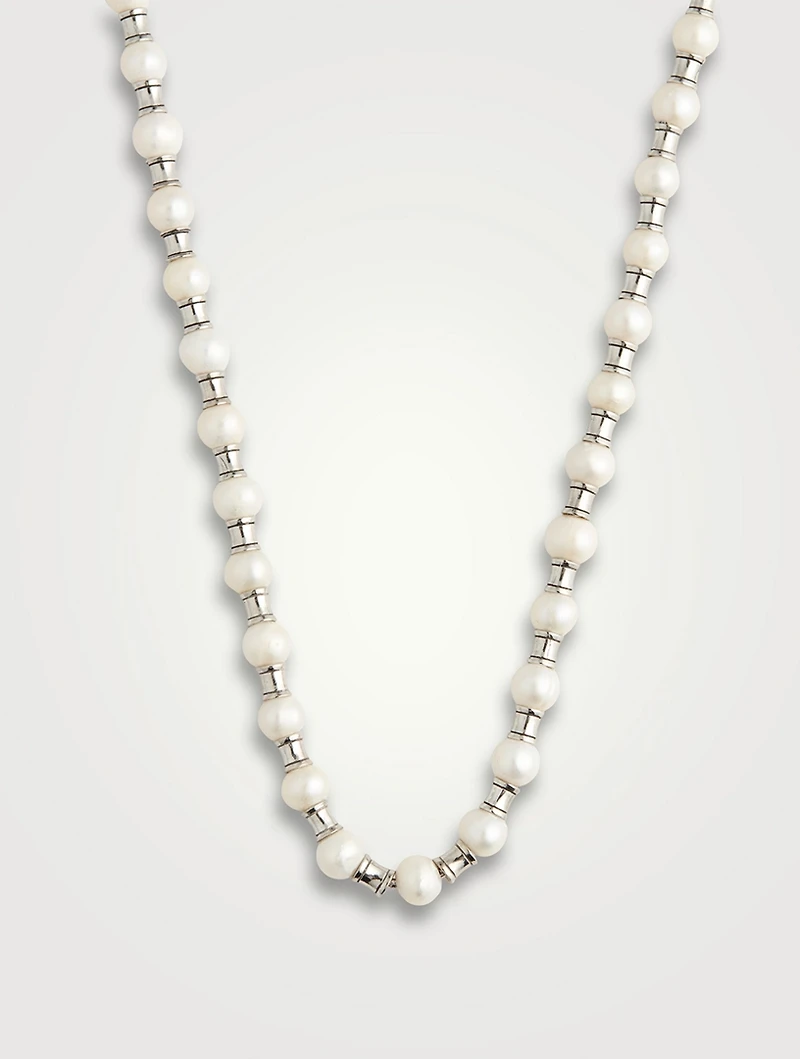 Sterling Silver And Pearl Necklace