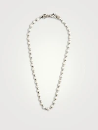 Sterling Silver And Pearl Necklace