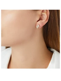 Sleek 18K Gold Akoya Pearl Stud Earrings With Diamonds