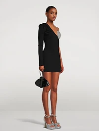 Spiral One-Sleeve Mini Dress