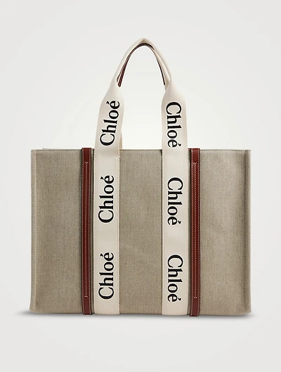 Large Woody Linen Tote Bag