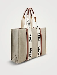 Large Woody Linen Tote Bag