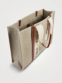 Large Woody Linen Tote Bag