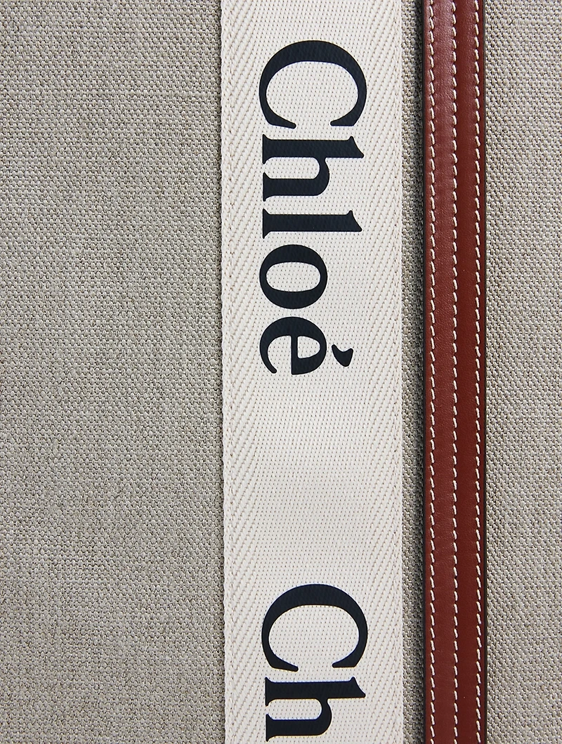 Large Woody Linen Tote Bag