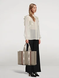 Large Woody Linen Tote Bag