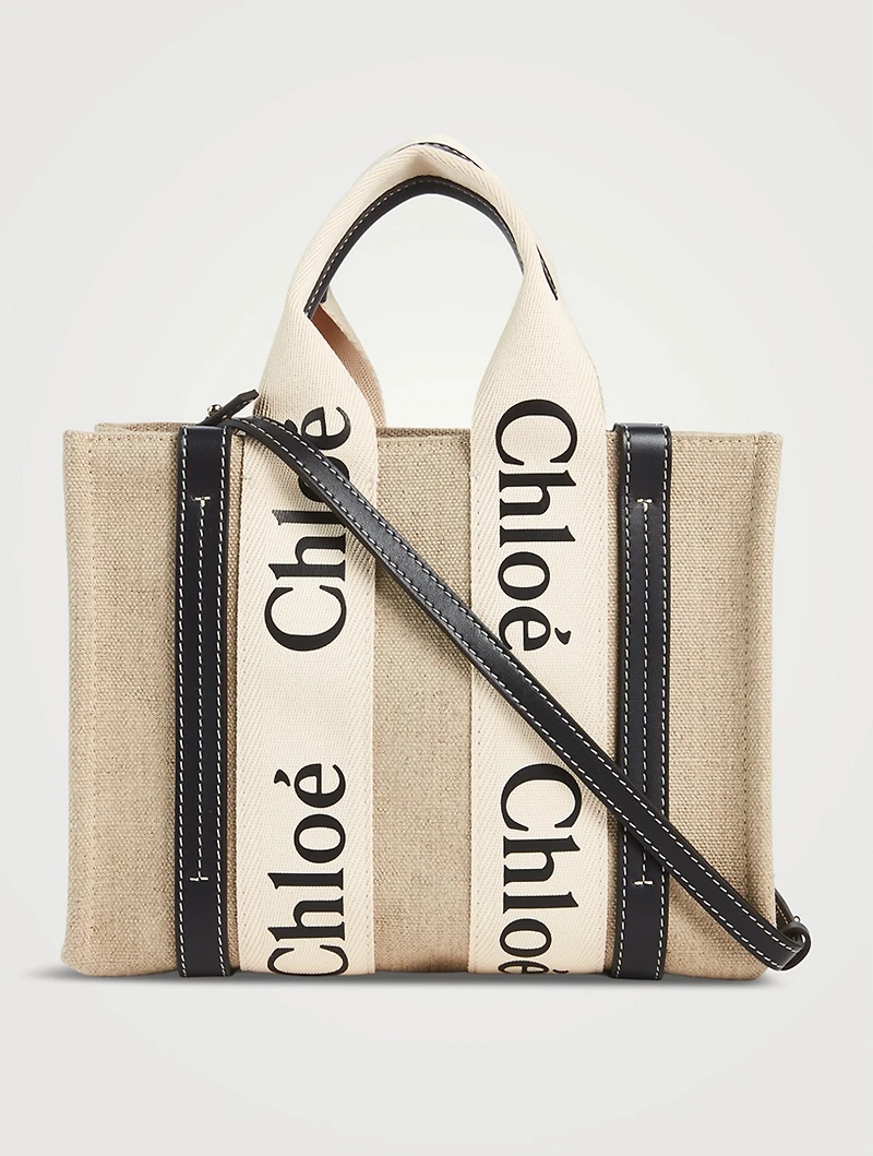 Small Woody Linen Tote Bag