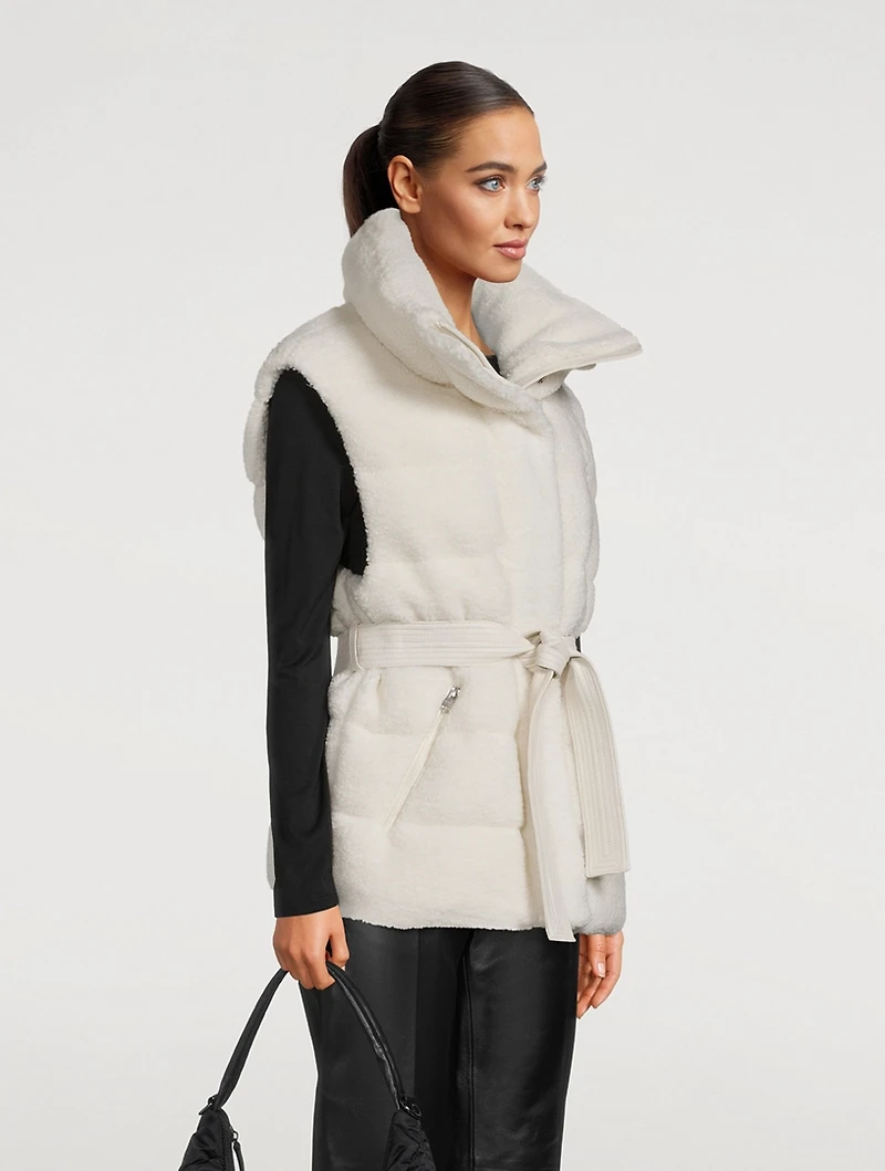 Zerina Belted Down Teddy Vest