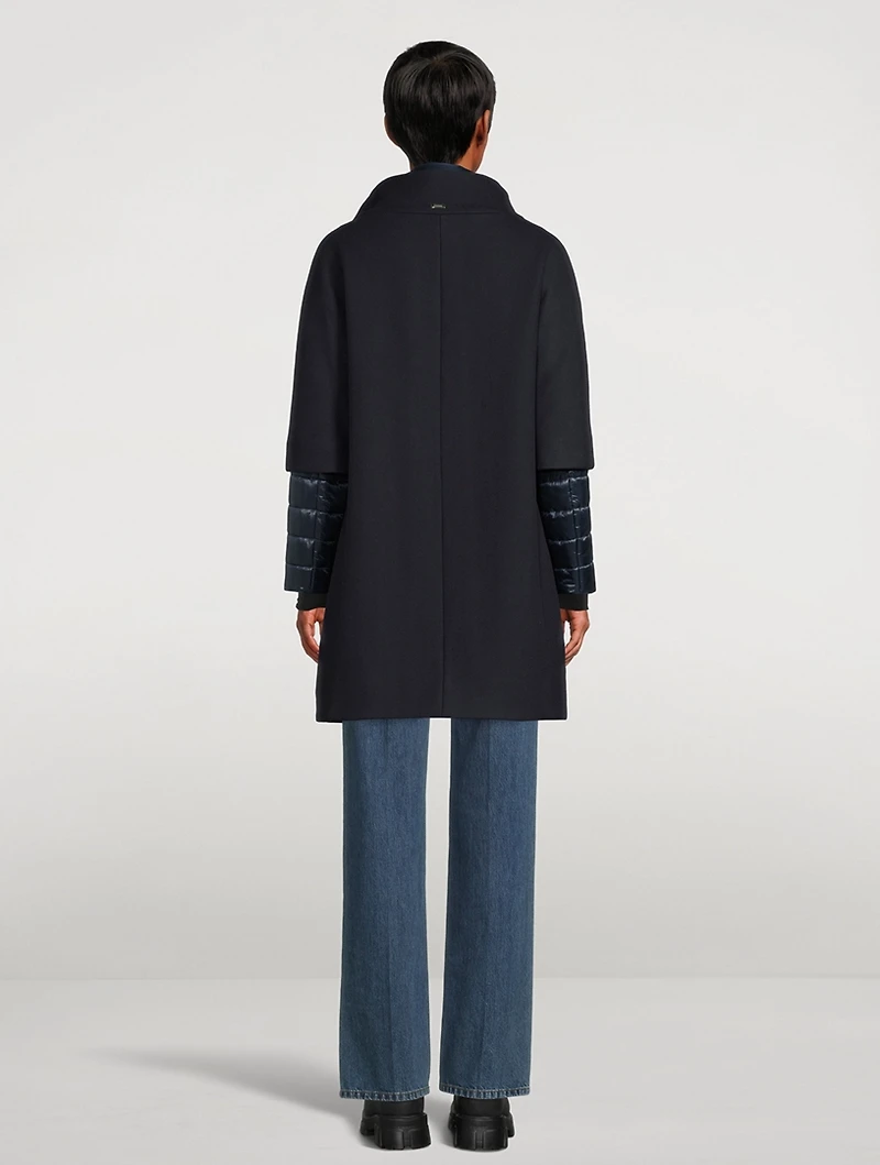 Wool-Blend Double-Layer Coat