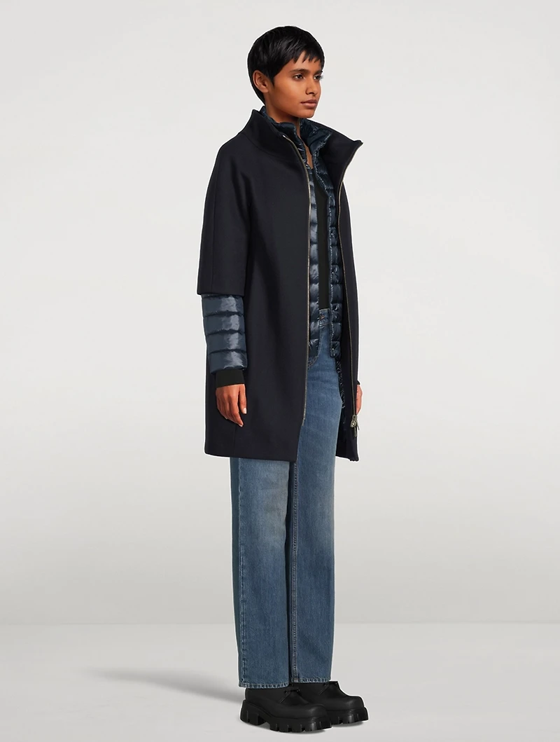 Wool-Blend Double-Layer Coat