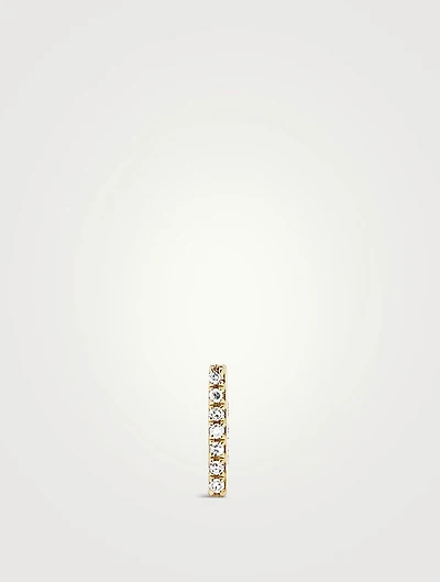 14K Gold Bar Stud Earring With Diamonds