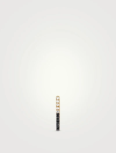 14K Gold Two Tone Bar Stud Earring With Diamonds