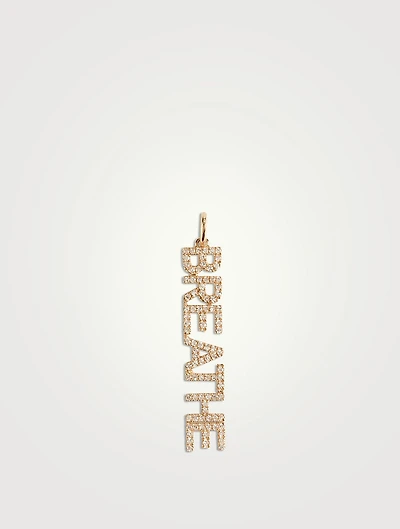 14K Gold Breathe Necklace Charm