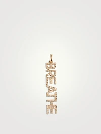 14K Gold Breathe Necklace Charm