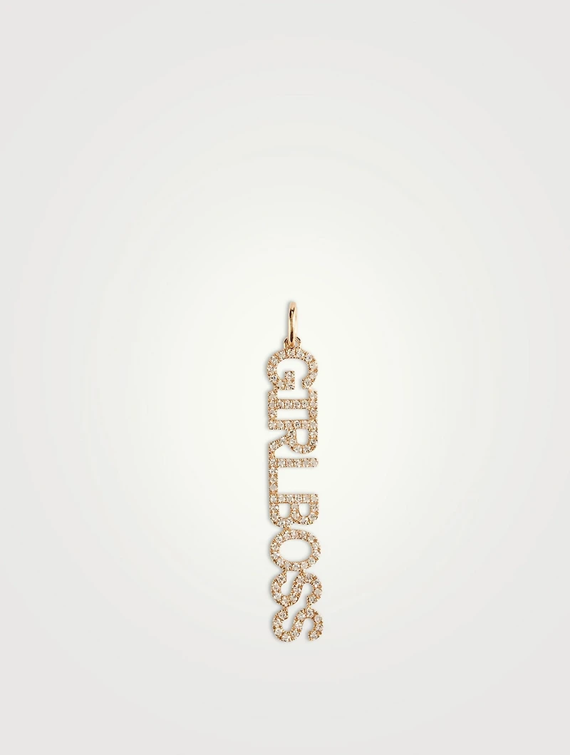 14K Gold Girlboss Necklace Charm
