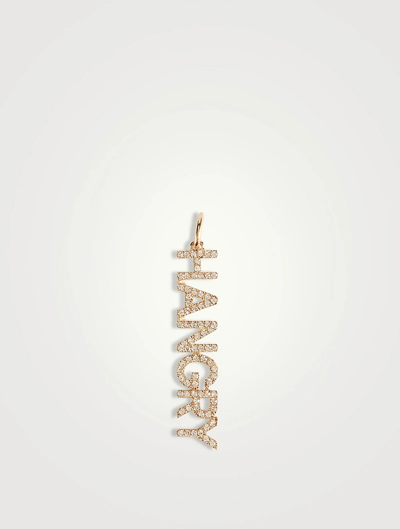 14K Gold Hangry Necklace Charm