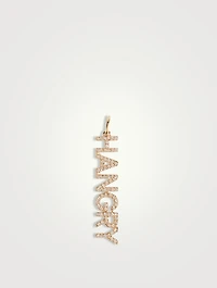 14K Gold Hangry Necklace Charm