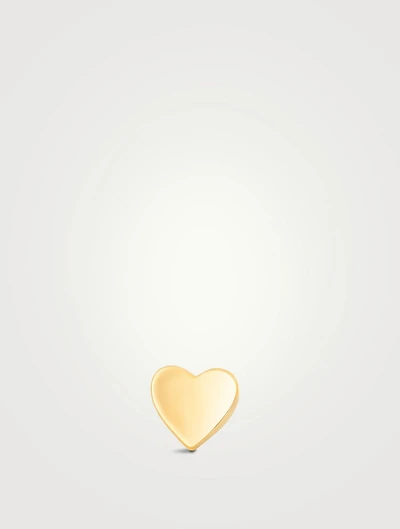 14K Gold Gold Heart Stud Earring