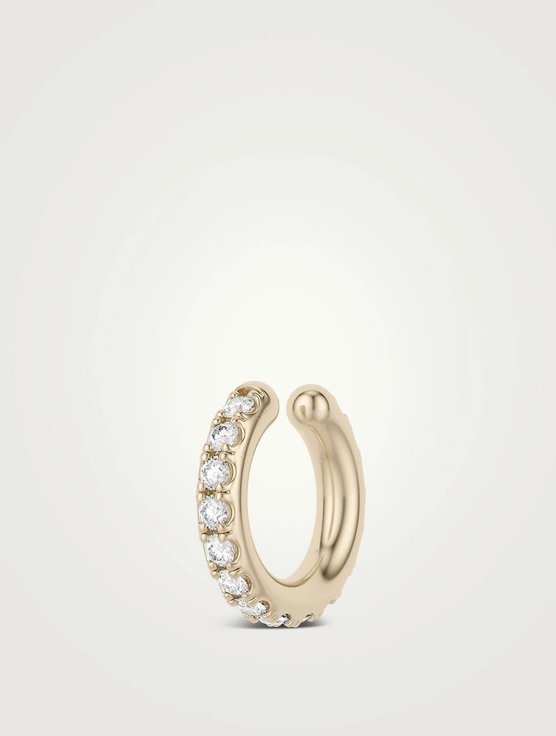 Eclipse 18K Gold Ear Cuff With Diamonds