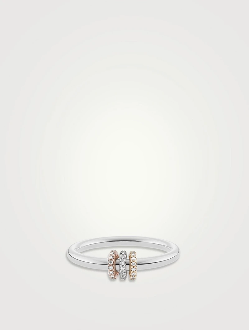 Sirius SG Silver And 18K Gold Ring With Diamonds