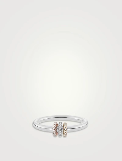 Sirius SG Silver And 18K Gold Ring With Diamonds