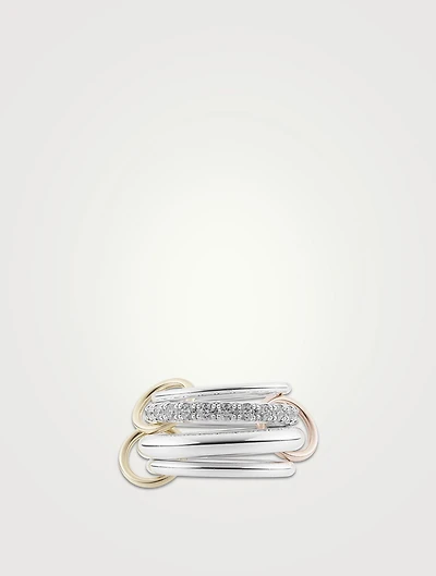 Janssen SG Gris Silver And 18K Gold Ring With Diamonds