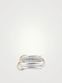 Janssen SG Gris Silver And 18K Gold Ring With Diamonds