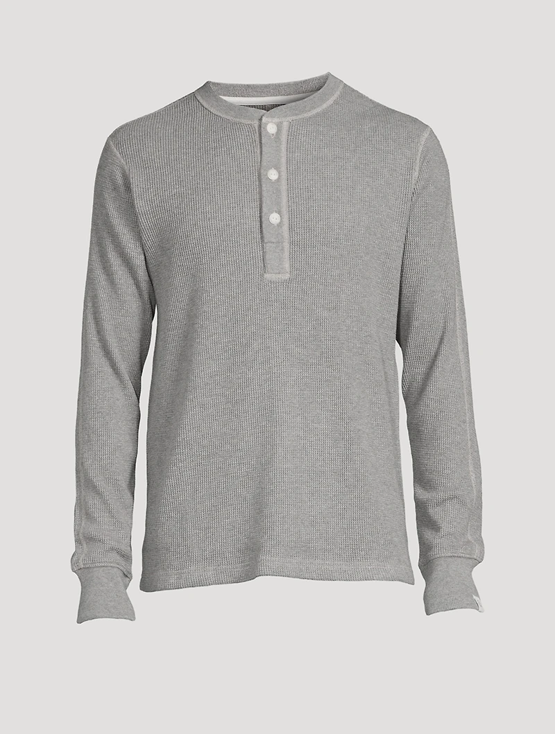Garment Dyed Waffle Henley Shirt