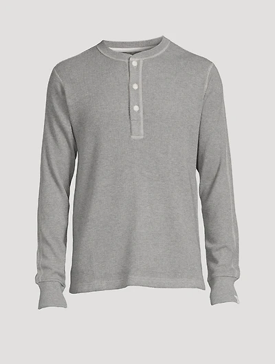 Garment Dyed Waffle Henley Shirt