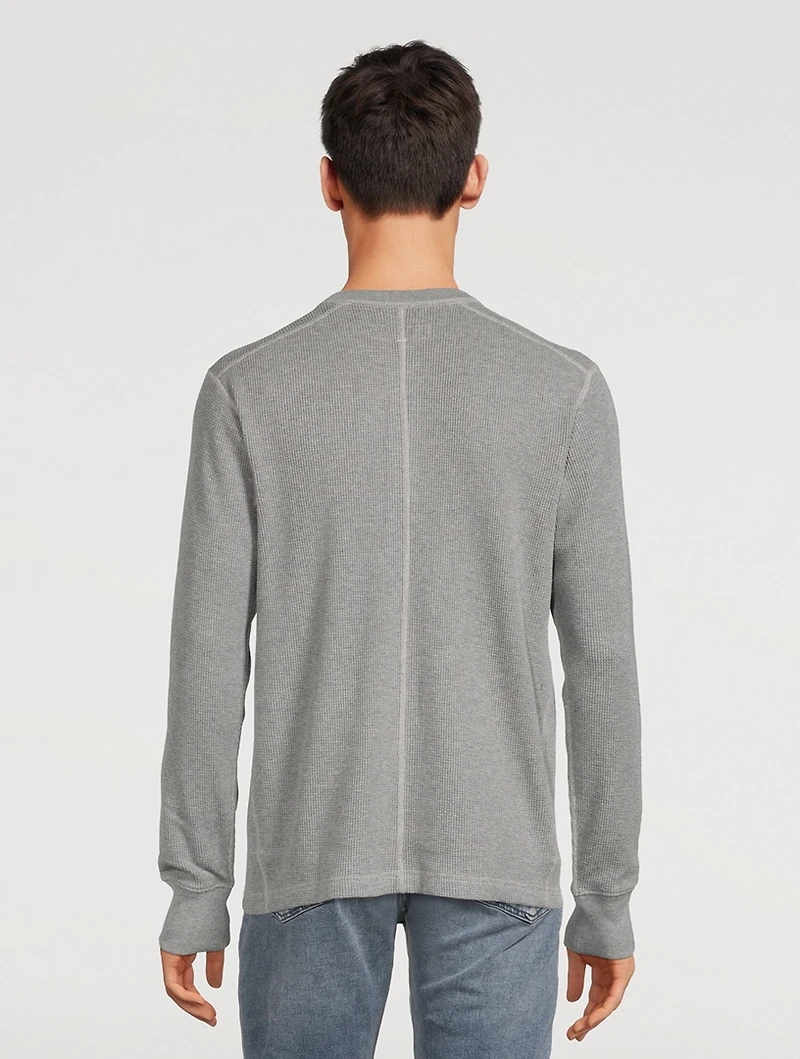 Garment Dyed Waffle Henley Shirt