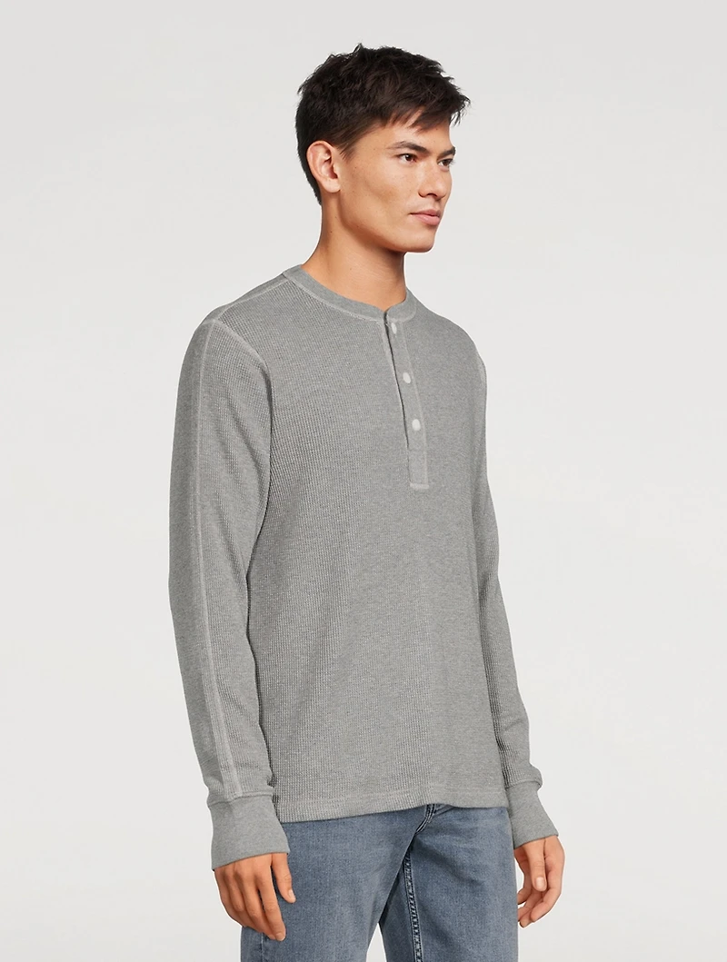 Garment Dyed Waffle Henley Shirt