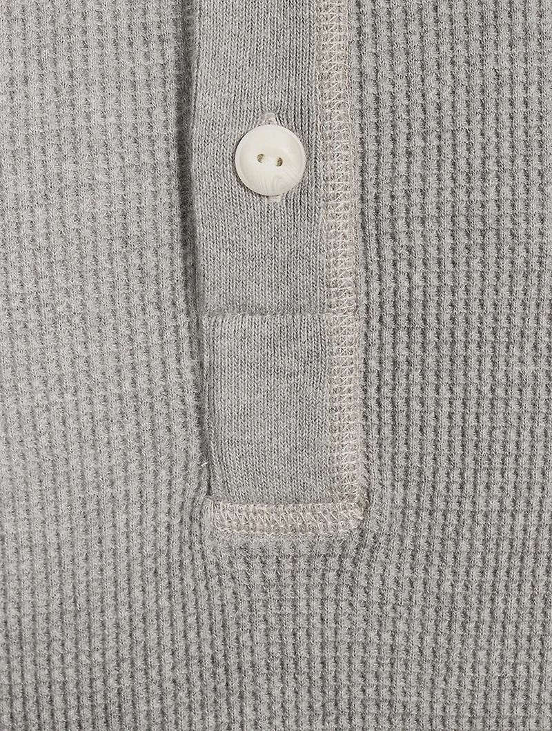 Garment Dyed Waffle Henley Shirt