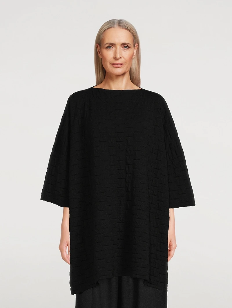 Square Three-Quarter Sleeve Top