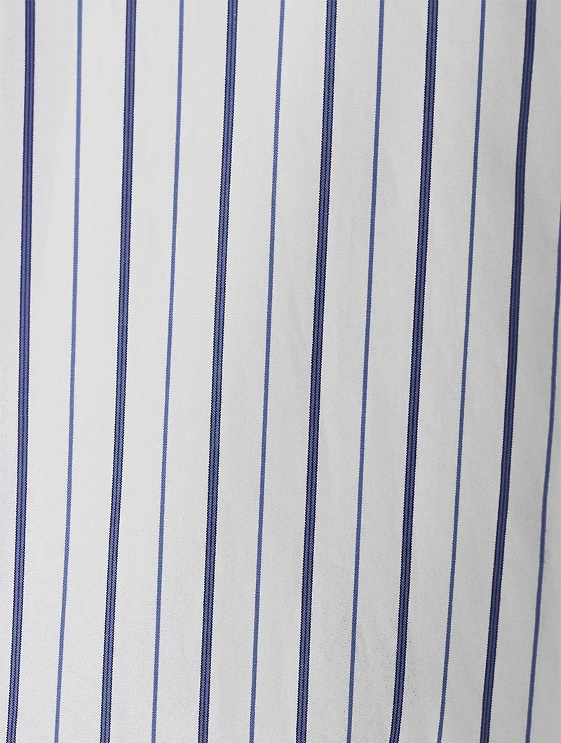 Folded-Cuff Cotton Shirt Stripe Print