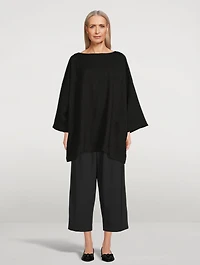 Scoopneck Cotton Poncho